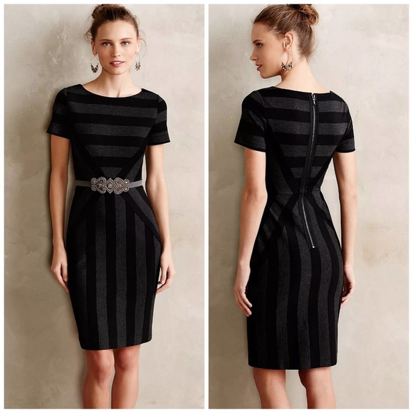 Anthropologie Dresses & Skirts - Black & Gray Geoplane Pencil Dress